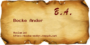 Bocke Andor névjegykártya